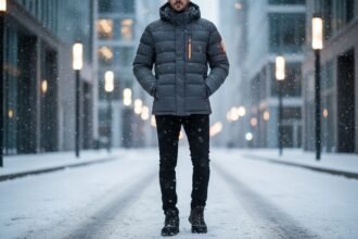 Doudoune chauffante pour homme en hiver avec style moderne