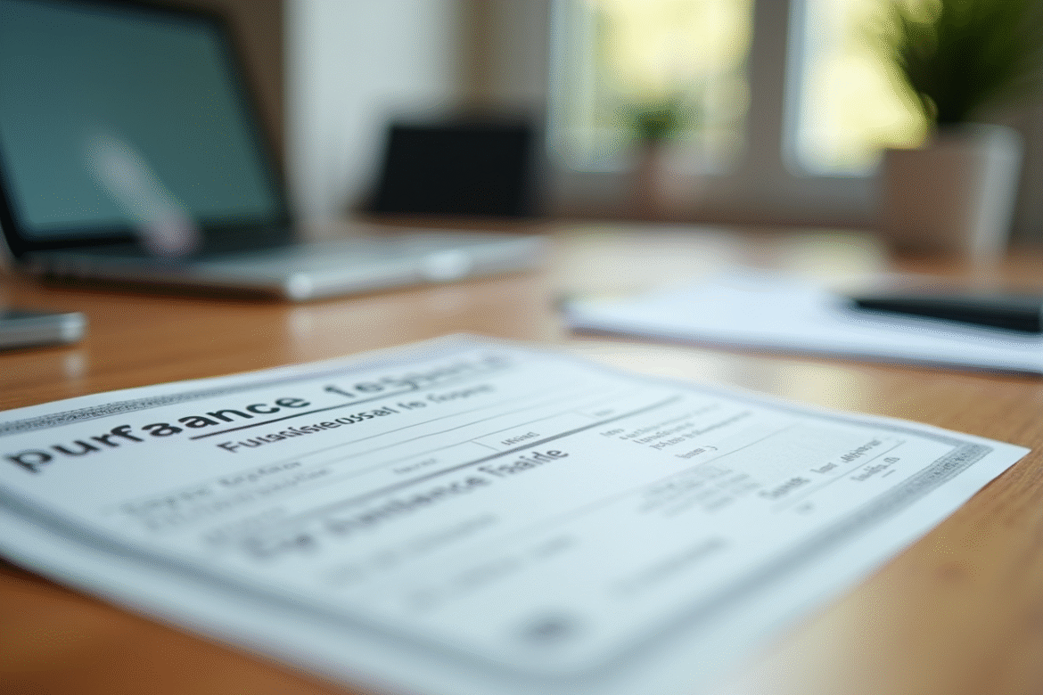 Certificat d'immatriculation français sur bureau clair