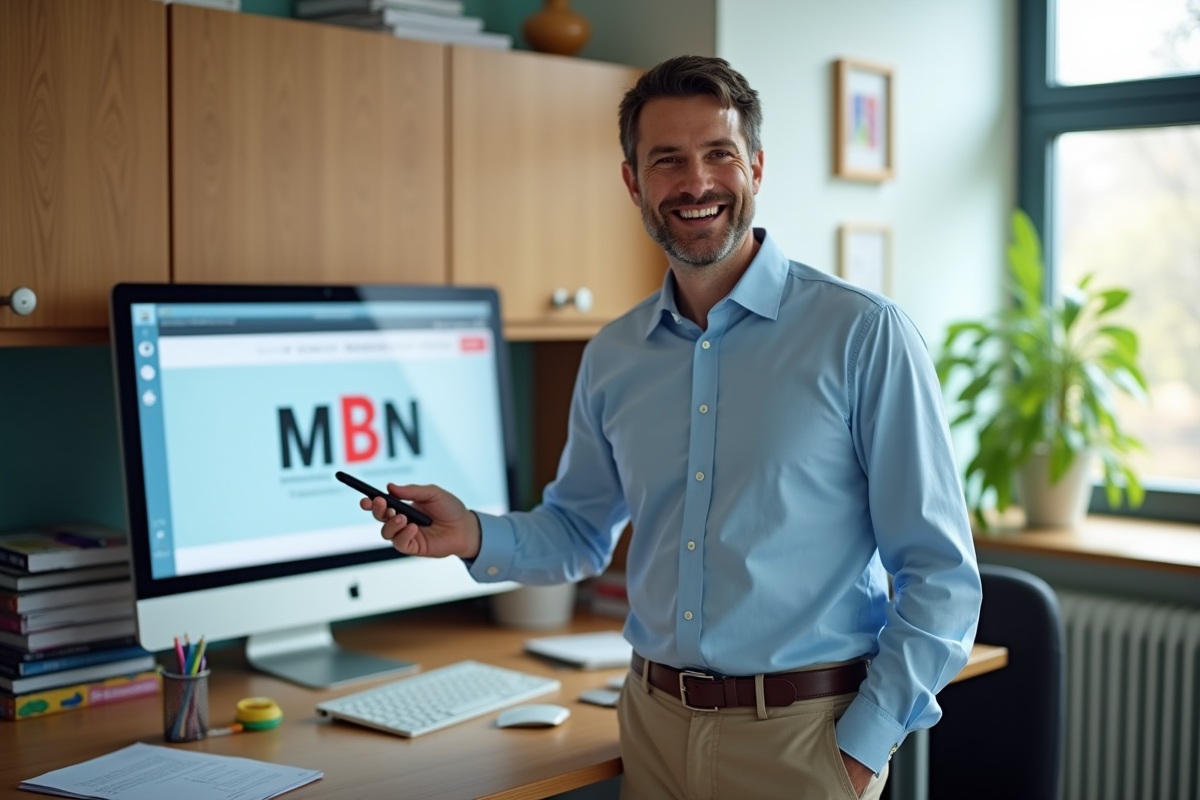 Enseignant pointant l