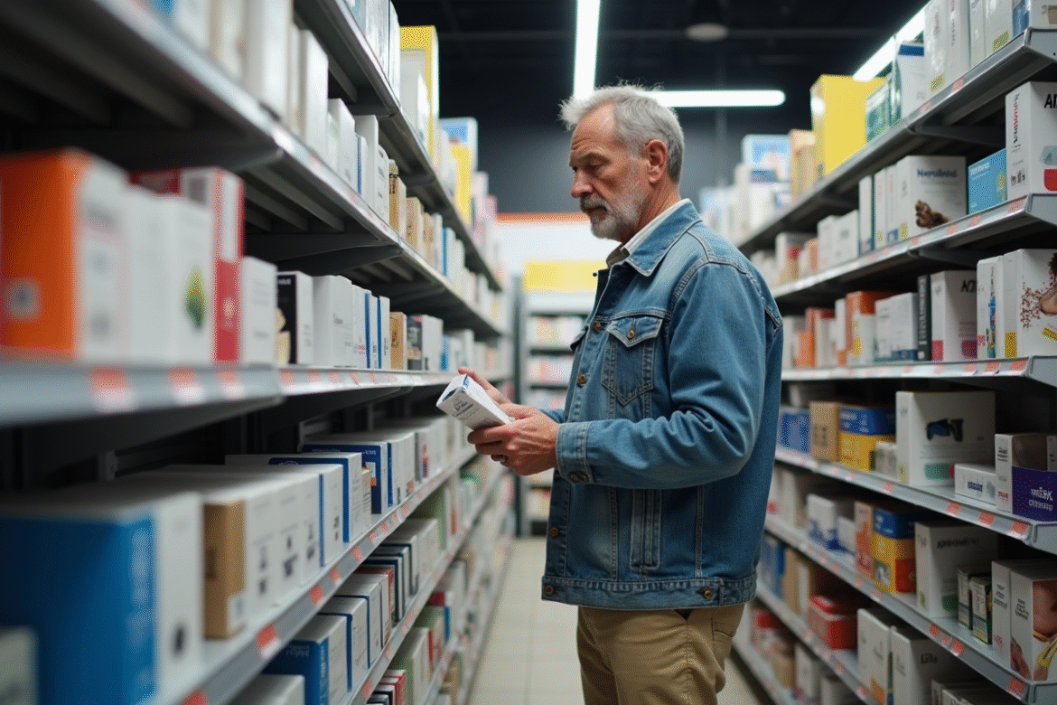 Homme d'âge moyen dans un magasin de papeterie espagnol