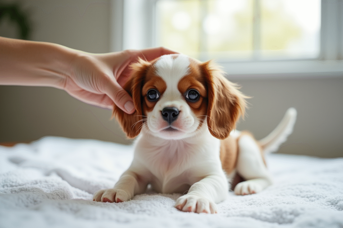 Chiot cavalier king charles spaniel regard expressif