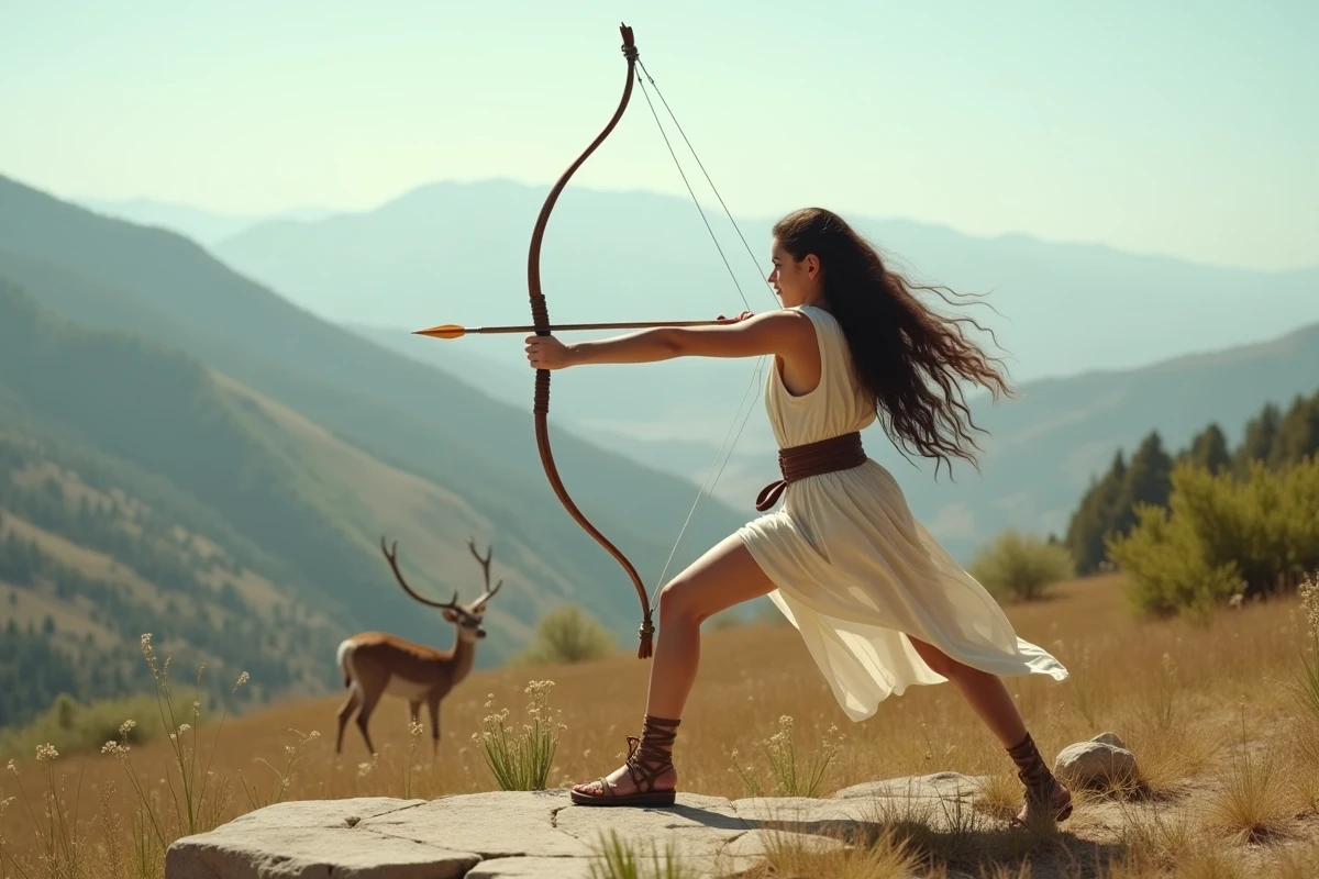 Fille adolescente tirant à l